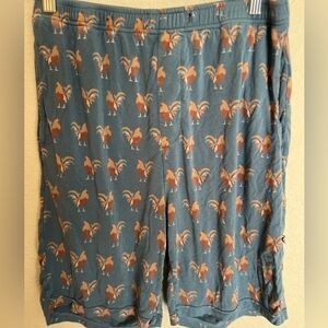 Little Sleepies Blue Rooster Print Men PJ Shorts